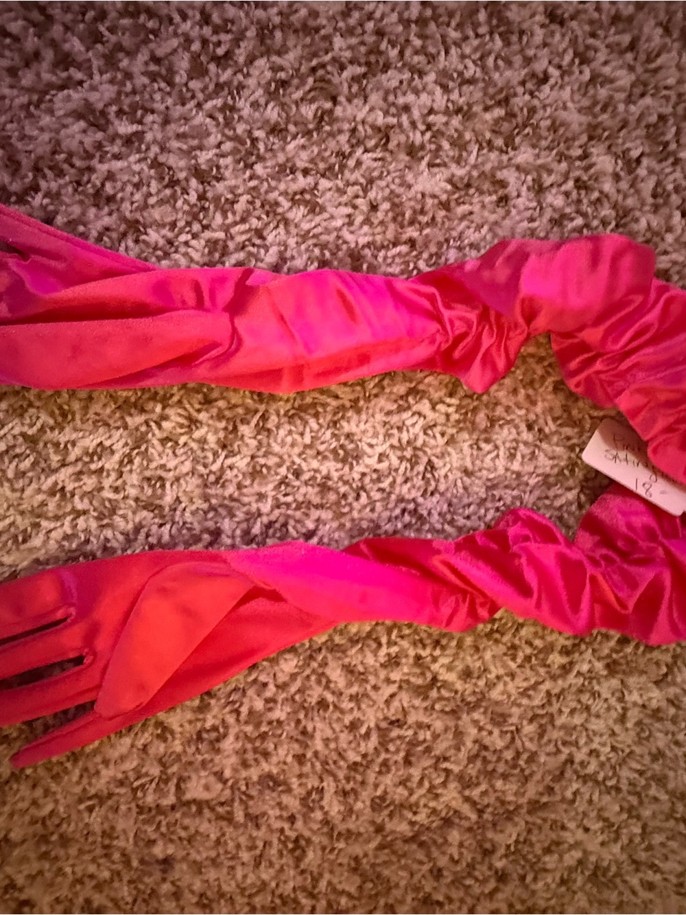 Women’s Pink Stretch Satin gloves
